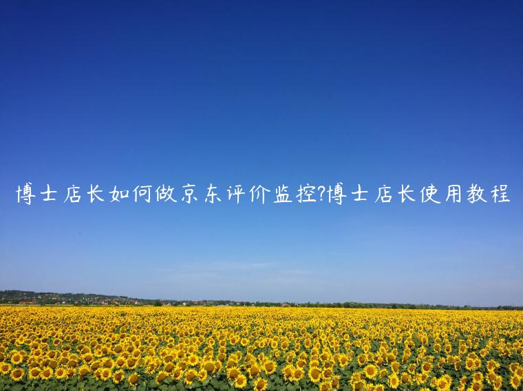 博士店長(zhǎng)如何做京東評(píng)價(jià)監(jiān)控?博士店長(zhǎng)使用教程